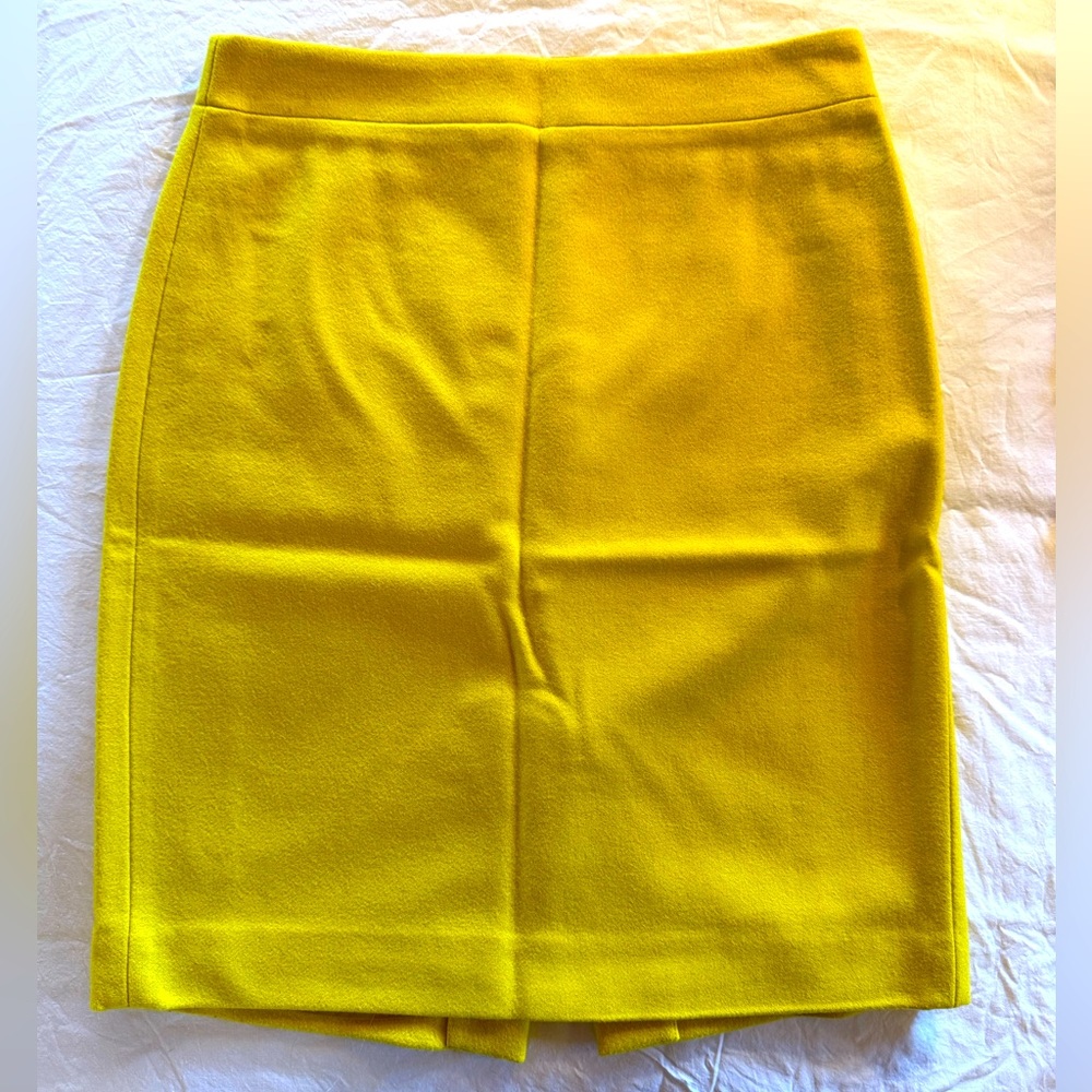 J. Crew Yellow Wool Pencil Skirt 2